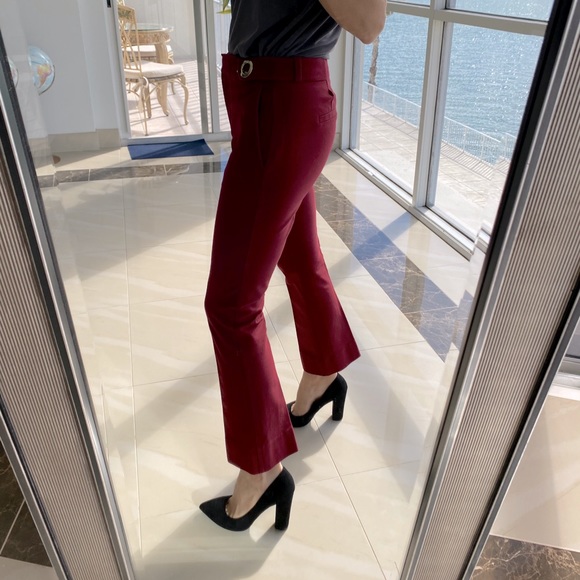 Derek Lam 10 Crosby Burgundy Flare Trouser